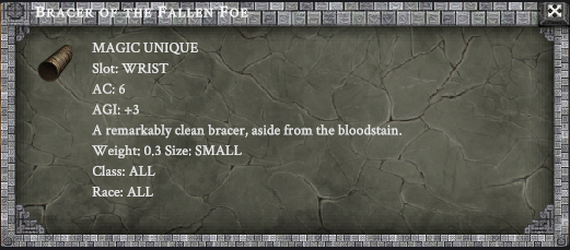 BRACER OF THE FALLEN FOE item card